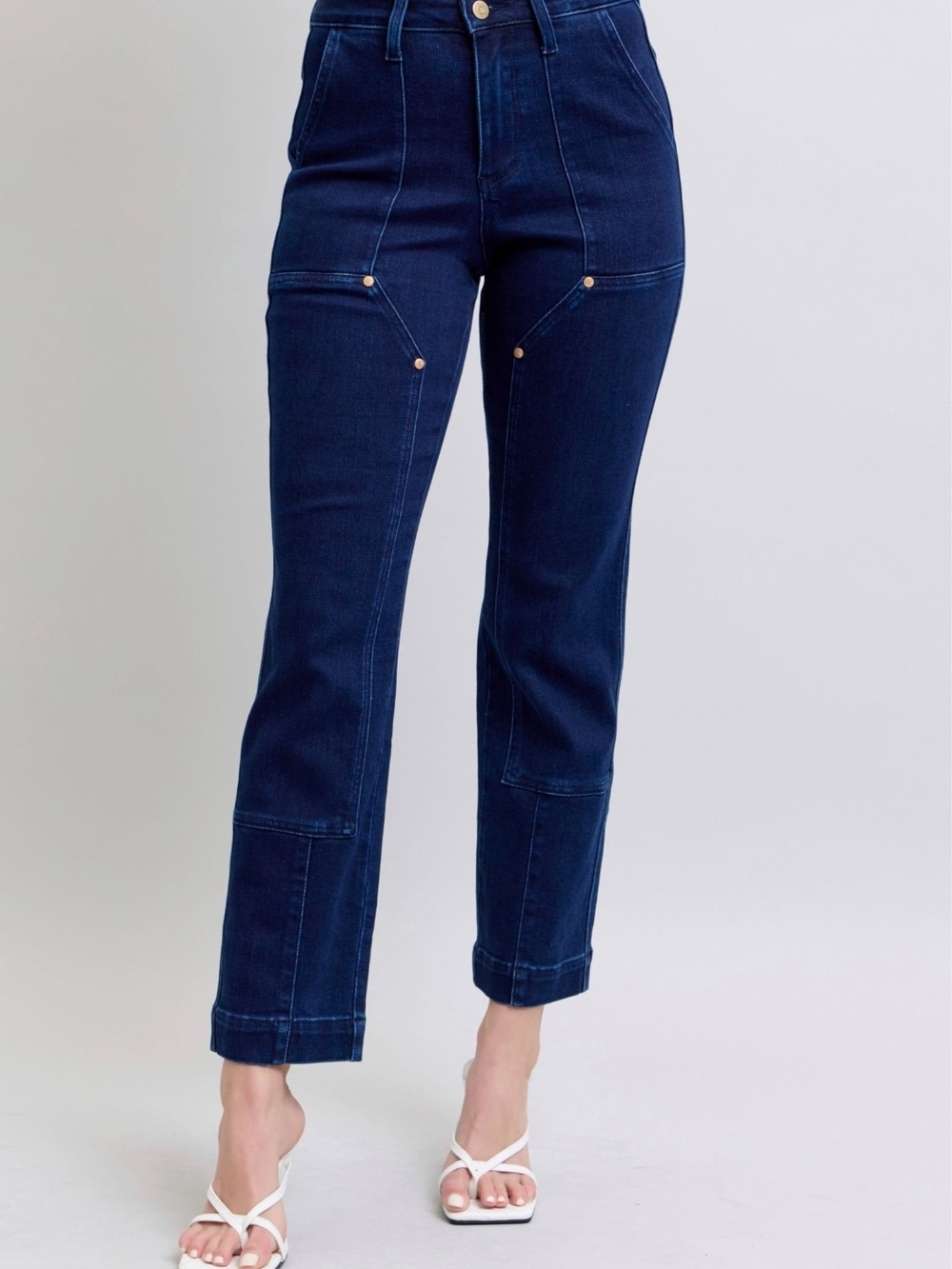 Judy Blue Dark Blue High-Rise Straight Jeans